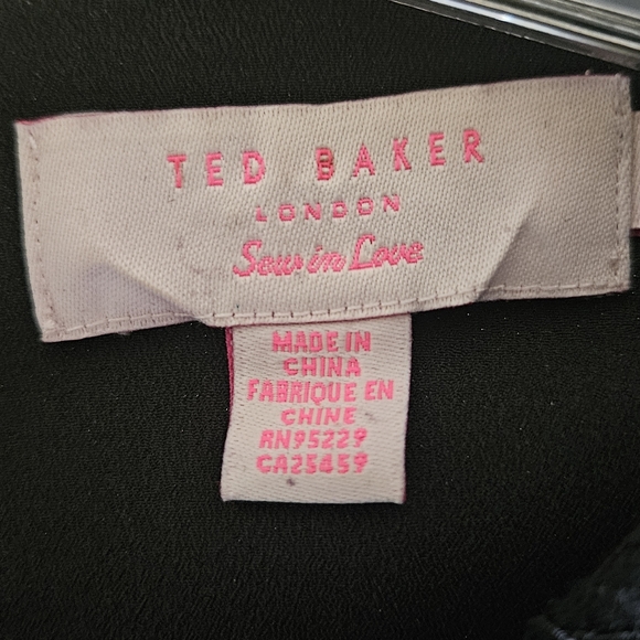 Black Ted Baker Sew in Love dress w. Lace esque design. Never worn size 2 /US 6 - Picture 3 of 5